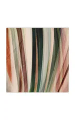 Vibrant abstract artwork featuring bold, sweeping brushstrokes in shades of green, brown, pink, and cream, perfect for modern interior décor and artistic expression.