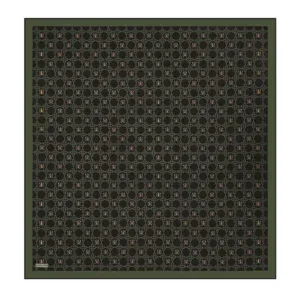 Elegant black and gold patterned Turkish silk scarf with intricate motifs, perfect for stylish accessories.