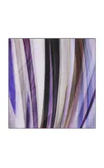 Vibrant abstract painting with flowing purple, black, white, beige, and brown streaks, showcasing modern art with dynamic brushstrokes and a captivating color palette.