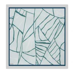 A shattered mirror with numerous cracks creating an intricate web of broken glass, set inside a sleek frame, representing modern abstract art.