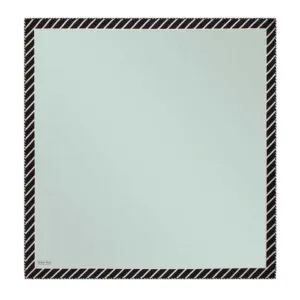 Clean black and white striped frame mirror with a minimalist modern design, ideal for contemporary interior decor, offering a stylish and functional accent piece for home or office.
