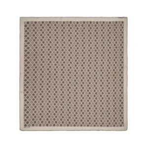 Luxurious beige and brown patterned Turkish textile with intricate geometric design, perfect for home decor or as a decorative accent, showcasing traditional craftsmanship from Turkey.