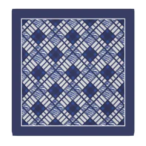 Intricate blue and white patterned textile displayed flat with geometric design and diamond motifs, showcasing Turkish craftsmanship and vibrant traditional patterns.