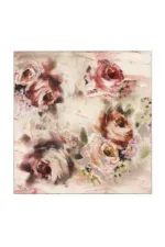 Vibrant abstract floral painting with pink, beige, and brown tones, creating a soft and elegant aesthetic perfect for home decor or art collections.