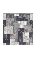 Patterned bandana with a black and white paisley design, perfect for casual wear or accessories, available for quick shipping from Turkey.