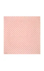 Pink patterned fabric with small crescent moon and star motifs, ideal for clothing or craft projects. Perfect for adding a soft, whimsical touch to your designs, featuring high-quality material from Turkey.