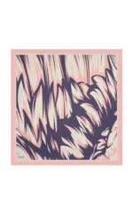 Vibrant abstract floral artwork featuring bold pink and navy brushstrokes, framed with a soft pink border, ideal for modern home decor.
