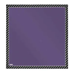 Bright purple square chalkboard with a black and white striped border, perfect for classrooms, cafes, or home decor for writing notes, menus, or creative messages.