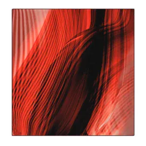Vivid abstract red and black swirling digital art with dynamic lines and textures, ideal for modern decor or digital backgrounds.
