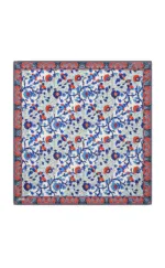 Vibrant Turkish floral patterned textile with intricate border design, showcasing traditional craftsmanship and colorful motifs. Perfect for home decor or special events.