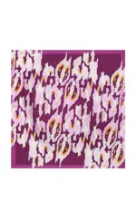 Vibrant purple, white, and yellow leopard print scarf showcasing bold, trendy fashion accessory from Shop of Turkey with fast international shipping.