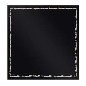 Black chalkboard with a decorative beige border, ideal for school, office, or home use for writing notes, messages, or reminders. Durable and versatile, perfect for educational settings or creative projects.