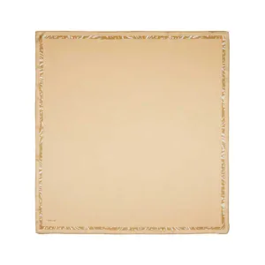 Elegant beige gift box with decorative gold foil border, perfect for luxurious packaging and special occasions.