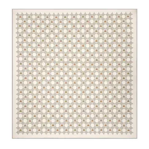 Intricate Islamic tile pattern featuring beige, brown, and gold accents, perfect for home decor or religious spaces. High-quality Turkish craftsmanship, available with fast shipping from Shop of Turkey.