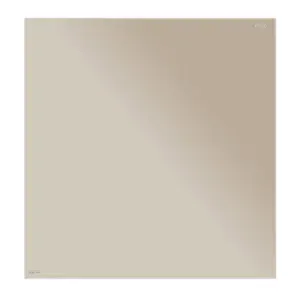 Beige-colored mirror with no frame, modern decor, glossy surface, smooth edges, minimalist design, perfect for contemporary living spaces or bedrooms.