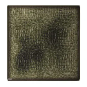 Luxurious dark green crocodile leather texture close-up, highlighting the intricate scales and premium quality for high-end fashion accessories and designer products.