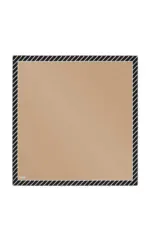 Traditional square mirror with a black and white striped border, perfect for modern home decor and enhancing interior spaces with elegant design.