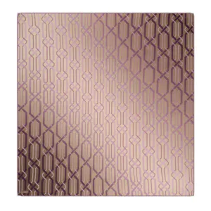 Elegant purple and gold geometric patterned gift box from Turkey, ideal for special occasions and stylish packaging, featuring a luxurious design with intricate interlocking shapes.