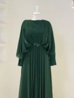 Cape Style Modest Evening Dress