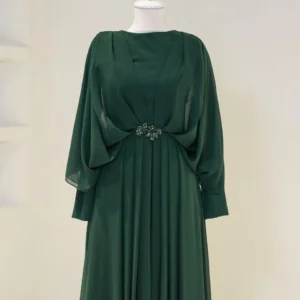 Cape Style Modest Evening Dress