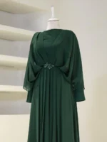 Cape Style Modest Evening Dress