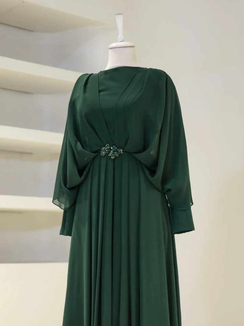 Cape Style Modest Evening Dress