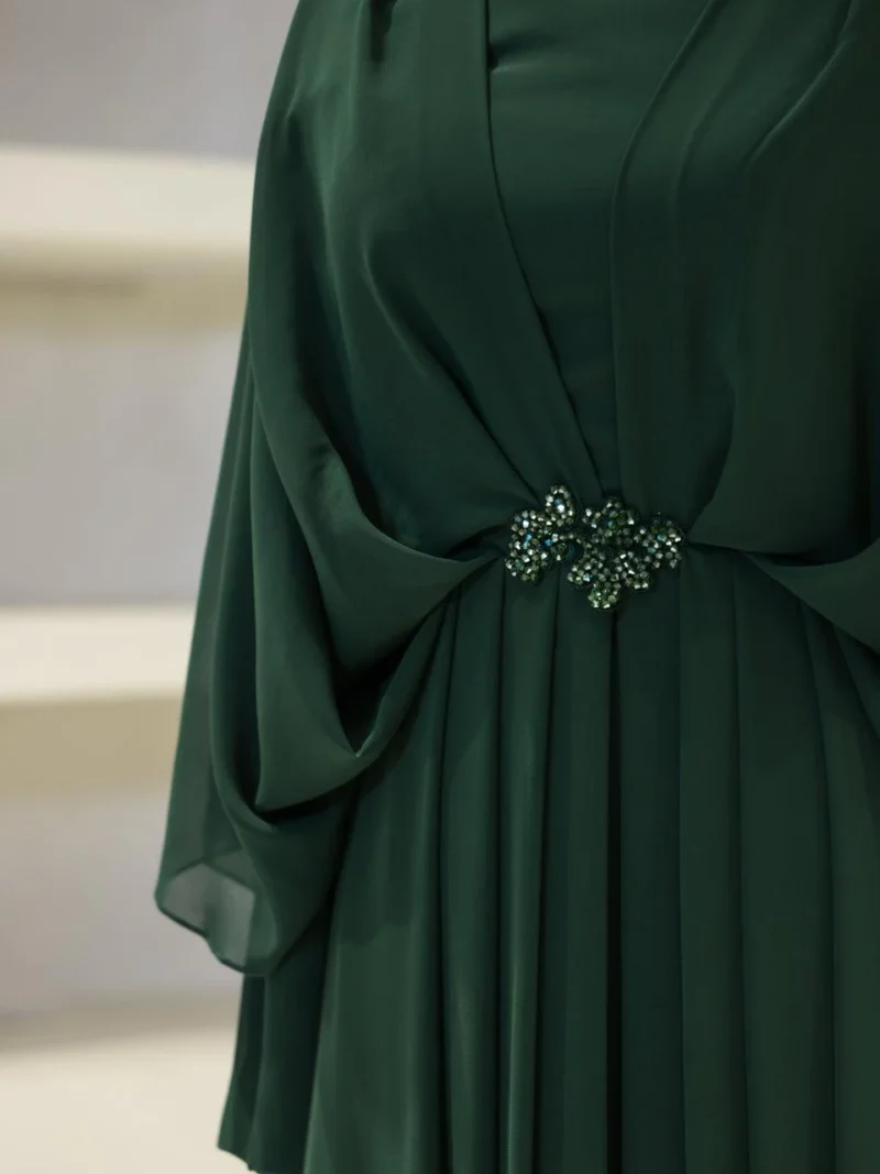 Cape Style Modest Evening Dress