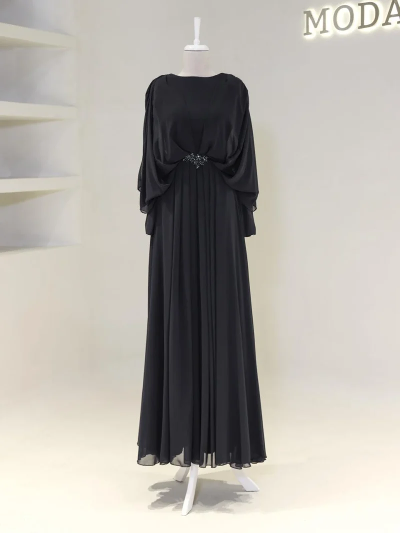 Cape Style Modest Evening Dress