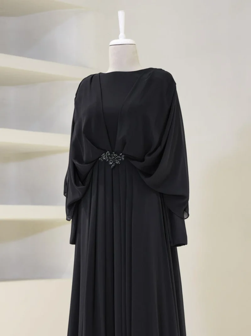 Cape Style Modest Evening Dress