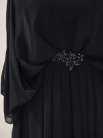 Cape Style Modest Evening Dress
