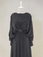 Cape Style Modest Evening Dress