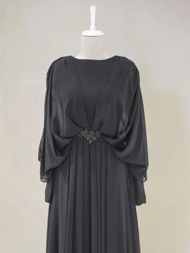Cape Style Modest Evening Dress