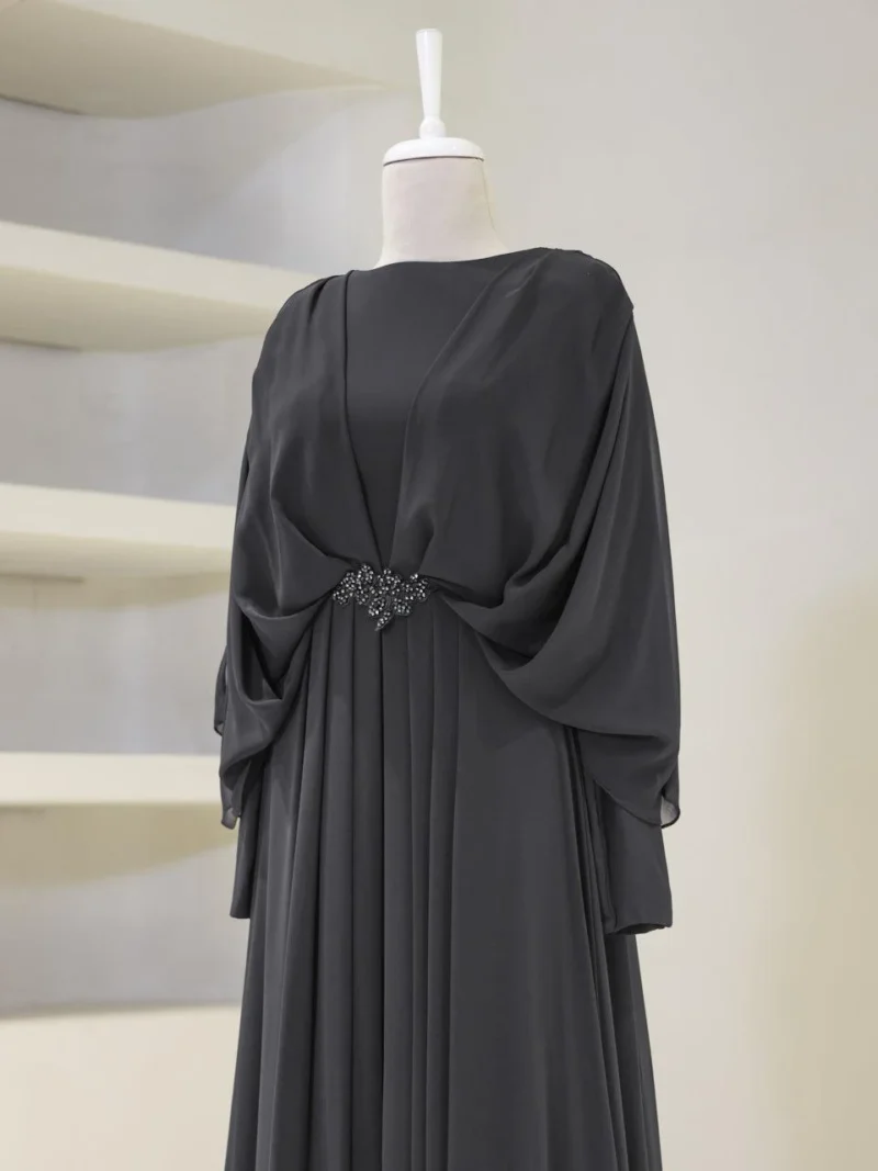 Cape Style Modest Evening Dress