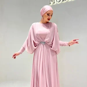Cape Style Modest Evening Dress