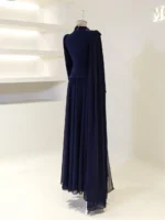 Coral Modest Evening Dress