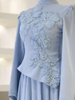 Coral Modest Evening Dress