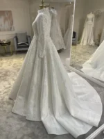 Couture Chrome Modest Wedding Dress