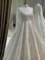 Couture Chrome Modest Wedding Dress