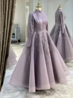 Couture Honeycomb Hijab Evening Dress