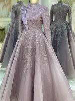 Couture Honeycomb Hijab Evening Dress