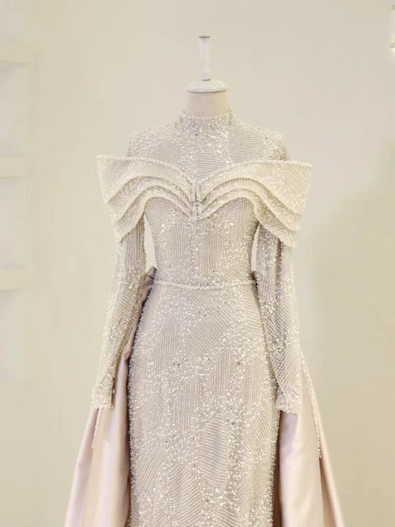 Couture Ladin Modest Evening Dress