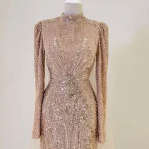 Couture Sueda Modest Evening Dress