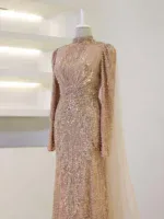 Couture Sueda Modest Evening Dress