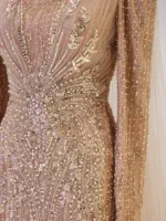 Couture Sueda Modest Evening Dress