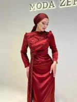 Design Mother of Pearl Hijab Evening Dress