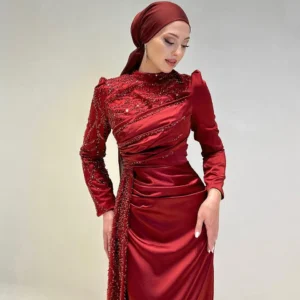 Design Mother of Pearl Hijab Evening Dress