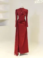 Design Mother of Pearl Hijab Evening Dress