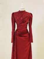 Design Mother of Pearl Hijab Evening Dress