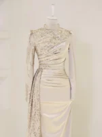 Design Mother-of-Pearl Modest Evening Dress
