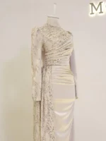 Design Mother-of-Pearl Modest Evening Dress